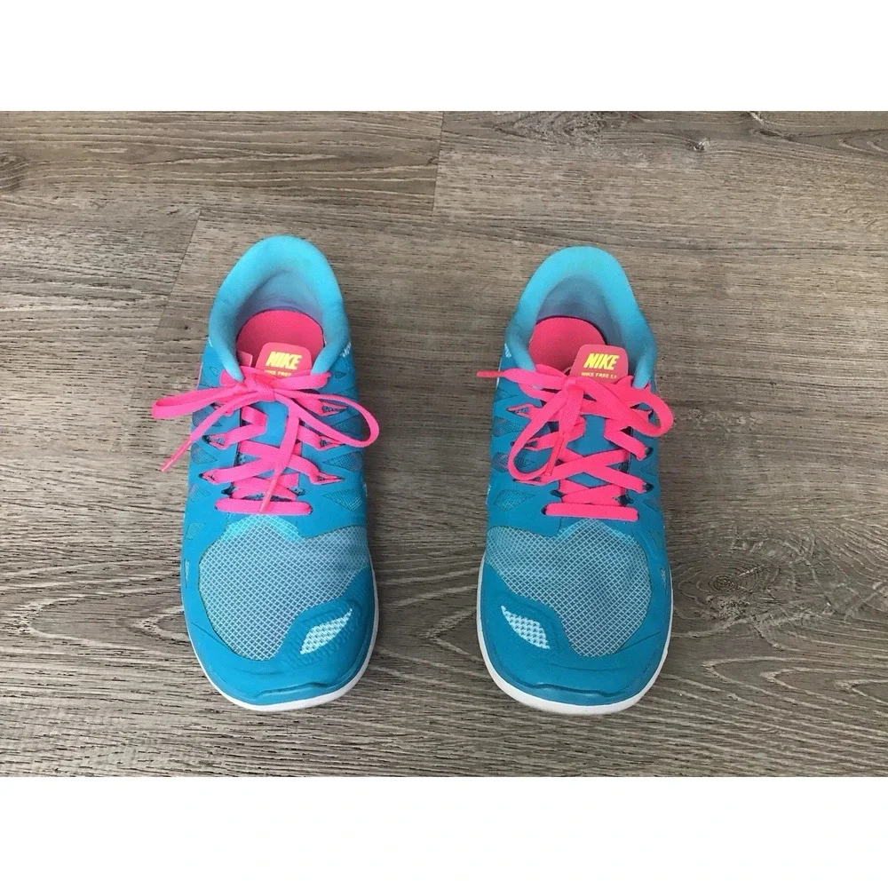 Nike Free 5.0 (GS) Blue Youth Size 5Y Girls Running Sneakers 644446-401 Shoes